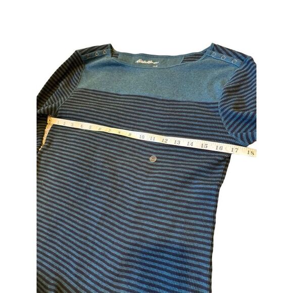 Eddie Bauer Women's Blue Striped Long Sleeve Button-Up Shirt Size M NWT - Picture 7 of 10